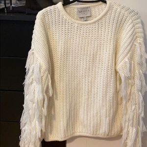 Fringed Sleeve Sweater